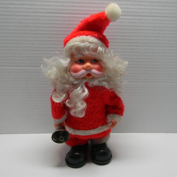 Vintage Musical Santa Claus Doll Ringing Bell 1970s SEE FULL DESCRIPTION - Picture 1 of 7